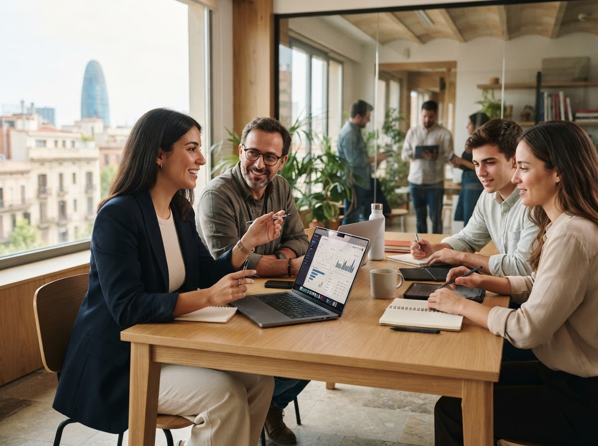 Vento Luxyra App analysts reviewing AI-generated market data outputs on screen